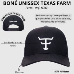 Boné Unissex Texas Farm Classic Preto E Branco Ref:Tf863