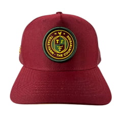 Boné Unissex Texas Farm Vermelho Vinho Com Logo em Amarelo - Ref. TF1010