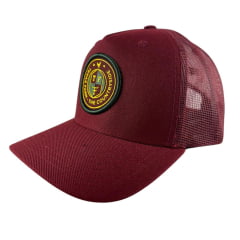 Boné Unissex Texas Farm Vermelho Vinho Com Logo em Amarelo - Ref. TF1010