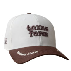 Boné Unissex Texas Farm Western Show Off White/Marrom Com Logo Marrom Ref:TF983