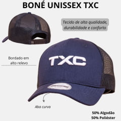 Boné Unissex TXC Azul Marinho Com Logo Bordada Em Branco Ref.120261C