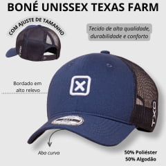 Boné Unissex TXC Custom Azul Marinho Com Bordado Logo Branco Ref.120124C