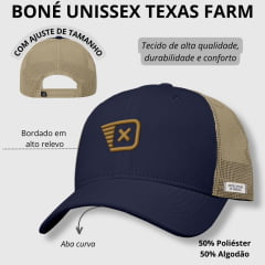 Boné Unissex TXC Custom Azul Marinho Com Bordado Logo Dourado Ref.120096C