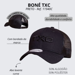 Boné Unissex TXC Custom Bordado Preto Ref:11940C