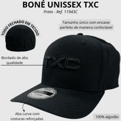 Boné Unissex TXC Custom Preto De Tecido Com Logo Bordada Ref:11943C