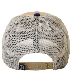 Boné Unissex TXC High Snap Sarja Areia Com Tela E Logo Bordado E Aba Azul Ref:120519C
