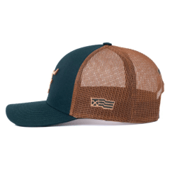 Boné Texas Farm Verde Com Marrom Double Logo e Telinha - Ref. TF 912