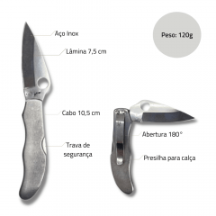 Canivete Vinagre Barretos 422 Aço Inox Caça E Pesca