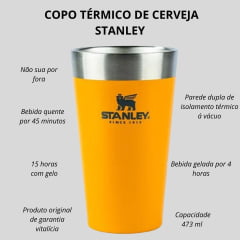 Copo Térmico Stanley P/ Cerveja S/ Tampa Amarelo Ref:8118