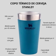 Copo Térmico Stanley Para Cerveja Sem Tampa Laggon Azul Ref:8097