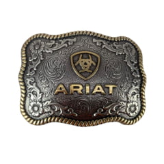Fivela Ariat Prateada com a Logo da Marca em Dourado - Ref.37007-Cod.2360
