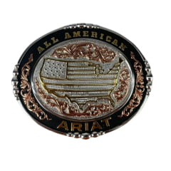 Fivela Ariat Prateada Metal Prata/Dourado e Cobre com Bandeira EUA - Ref.37059-Cod.2704