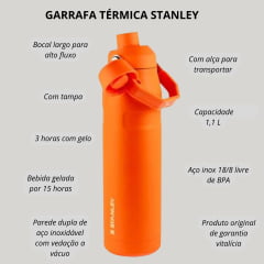 Garrafa Térmica Stanley Iceflow Bottle Laranja 1,1L Ref:8242