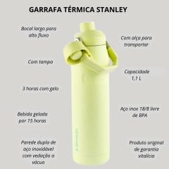 Garrafa Térmica Stanley  Iceflow Bottle Verde Limão 1,1 L Ref:8208