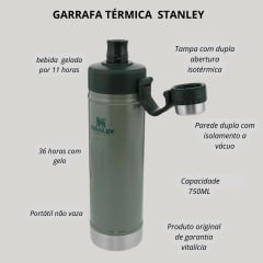 Garrafa Térmica Stanley Water Verde 750 ml Ref: 8025