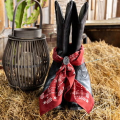 Lenço Feminino Turkese Texas Holdem Bordô Estampado 65X68CM Ref:LE11501