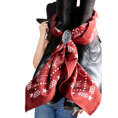 Lenço Feminino Turkese Texas Holdem Bordô Estampado 65X68CM Ref:LE11501