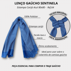 Lenço Gaúcho Unissex Sentinela Carijó Várias Cores 80x80cm