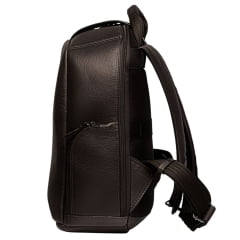 Mochila Masculina PelliBrasil 100% Couro Marrom Café Antifurto Para Notebook Até 15" Pearson Texas Ref: 2148