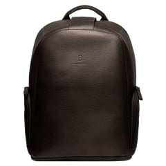Mochila Masculina PelliBrasil 100% Couro Marrom Café Antifurto Para Notebook Até 15" Pearson Texas Ref: 2148