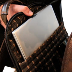 Mochila Masculina PelliBrasil 100% Couro Marrom Conhaque Antifurto Para Notebook Até 15" Pearson Texas Ref: 2148