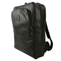 Mochila Masculina PelliBrasil 100% Couro Marrom Para Notebook Até 15" Ref: 2035