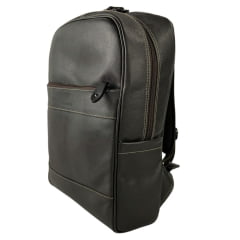 Mochila Masculina PelliBrasil 100% Couro Marrom Para Notebook Até 15" Ref: 2130