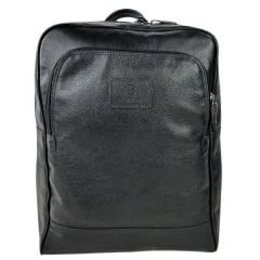 Mochila Masculina PelliBrasil 100% Couro Preto Para Notebook Até 15" Ref: 2035