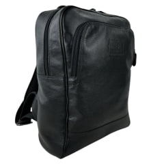 Mochila Masculina PelliBrasil 100% Couro Preto Para Notebook Até 15" Ref: 2035