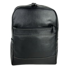 Mochila Masculina PelliBrasil 100% Couro Preto Para Notebook Até 15" Ref: 2130
