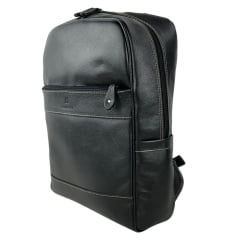 Mochila Masculina PelliBrasil 100% Couro Preto Para Notebook Até 15" Ref: 2130