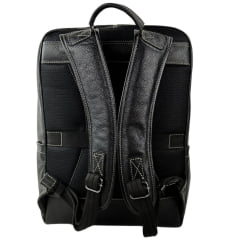 Mochila Masculina PelliBrasil 100% Couro Preto Para Notebook Até 15" Ref: 2130