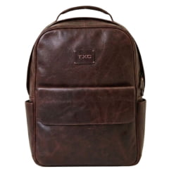 Mochila TXC Couro Dallas Café Compartimento Para Notebook Ref: M207
