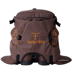 Mochila Texas Farm Hard Unissex Marrom Bordado Dourado Ref: MC004