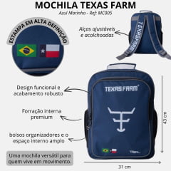Mochila Texas Farm Utility Azul Unissex Ref: MC005