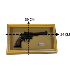 Quadro decorativo Revolver Smith & Wesson Dourado