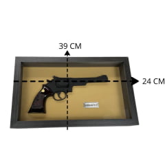Quadro decorativo Revolver Smith & Wesson Marrom Escuro