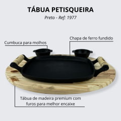 Tábua Petisqueira Alfa Com Chapa De Ferro e Cumbuca Ref 1977