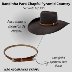 Bandinha Feminina Pyramid Country Caramelo Reta Lisa Com Aplique Longhorn Ref:B55