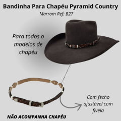 Bandinha Feminina Pyramid Country Marrom Claro Bordada/ Charroa Com Aplique De Metal Ref: B27