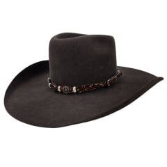 Bandinha Feminina Pyramid Country Marrom Claro Bordada/ Charroa Com Aplique De Metal Ref: B27