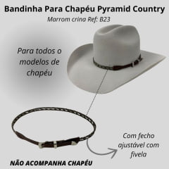 Bandinha Feminina Pyramid Country Marrom De Crina E Ponta De Couro Ref:B23