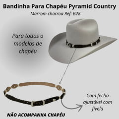 Bandinha Feminina Pyramid Country Marrom Escuro Bordada/ Charroa Com Aplique De Metal Ref: B28