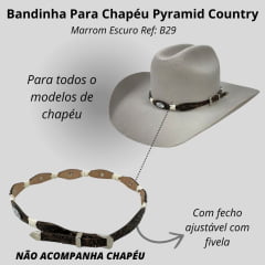 Bandinha Feminina Pyramid Country Marrom Escuro Bordada/ Charroa Com Aplique De Metal Ref: B29