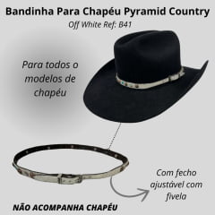 Bandinha Feminina Pyramid Country Off White De Pelo Com Cravos Turquesa E Strass Ref:B41