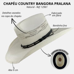 Chapéu Country Bangora Pralana Iron Cross Aba 12 Natural R:12961