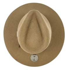 Chapéu Country De Feltro Marcatto Camel Com Abridor De Garrafa Bandinha Em Couro Carneira Em Tecido Ref:14808