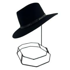 Chapéu Country De Feltro Marcatto Preto Com Abridor De Garrafa Bandinha Em Couro Carneira Em Tecido Ref:14808