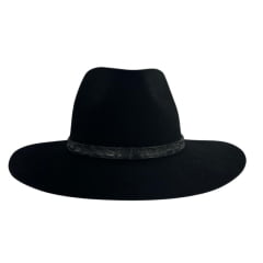Chapéu Country De Feltro Marcatto Preto Com Abridor De Garrafa Bandinha Em Couro Carneira Em Tecido Ref:14808
