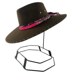 Chapéu Country De Feltro Marcatto Tabaco Com Pink Bandinha Rosa Em Couro Com Strass Carneira Em Tecido Ref: 14714